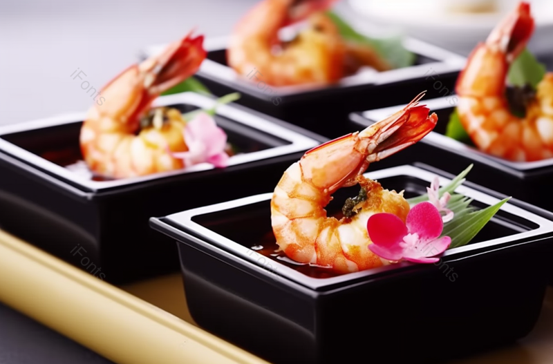 中华美食家常菜虾海鲜海产品花朵装饰摆盘摄影图,高清,摄影图,摄影图片,图片大全,摄影图免费下载